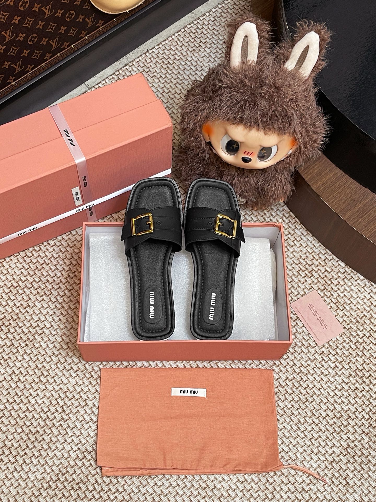 Miumiu metal buckle slippers - cnluxepick