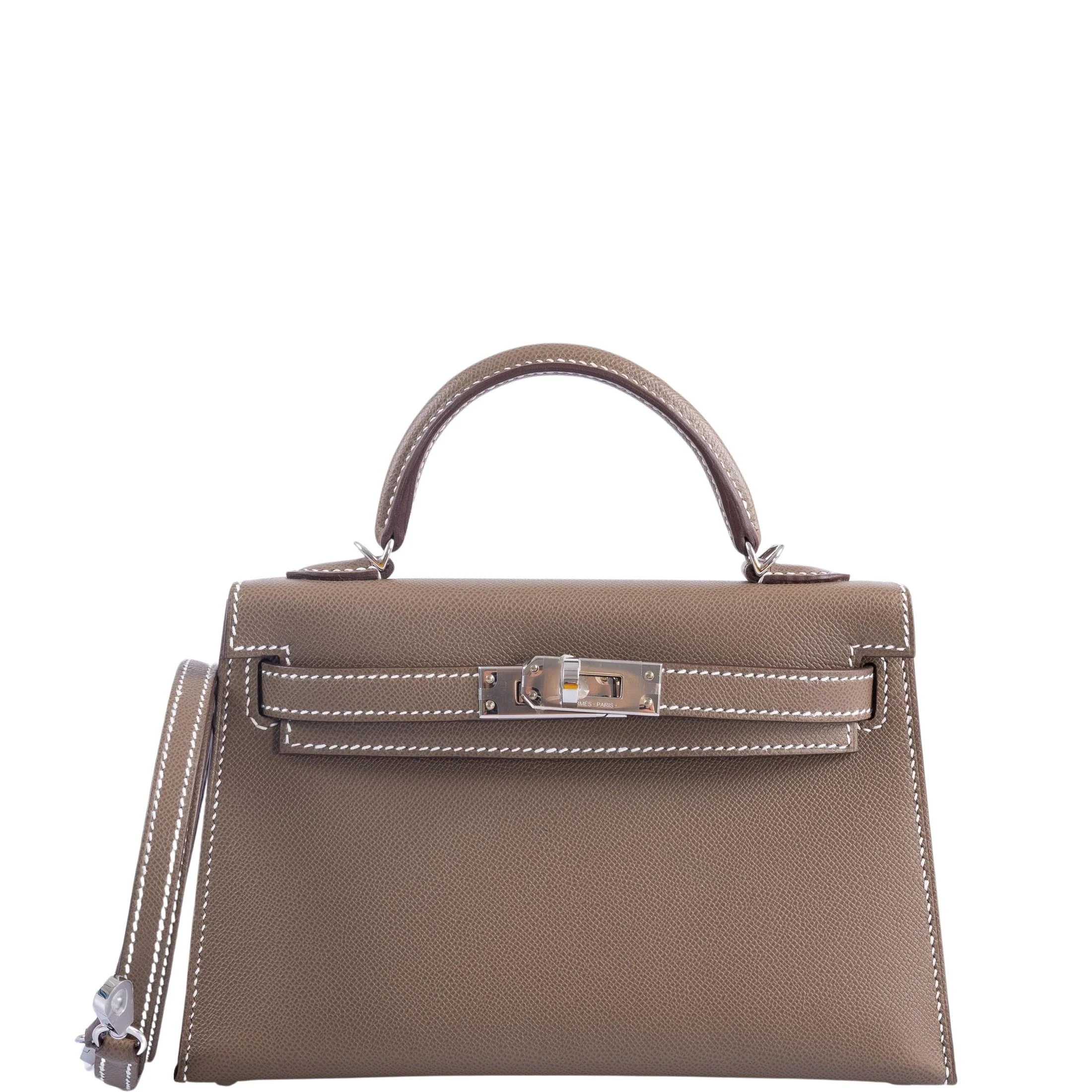 Hermès Mini Kelly 20 Etoupe Epsom Palladium Hardware