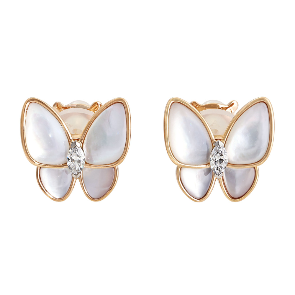 Van Cleef & Arpels Fauna de Papillon Earrings 18K Rose Gold VCARO8FN00