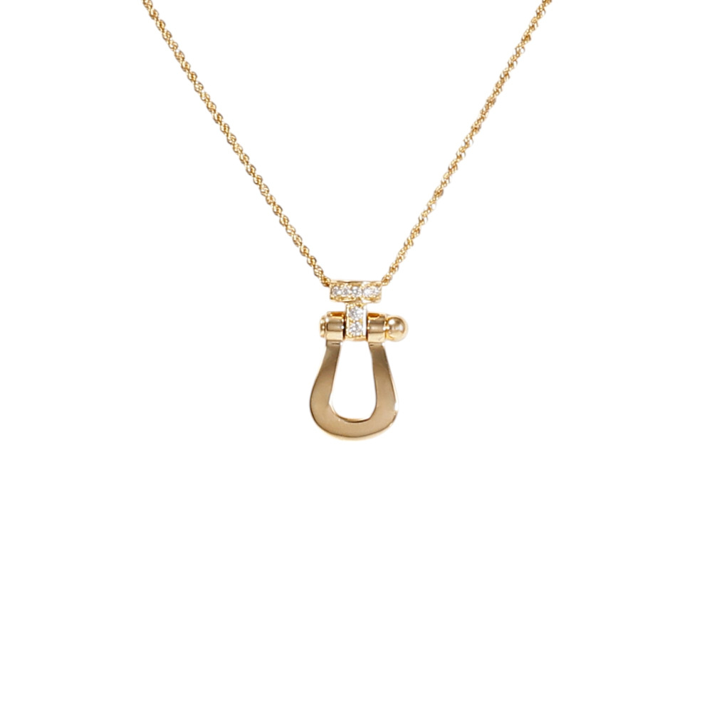 FRED Force 10 Lm Half Diamond Necklace 18K Yellow Gold