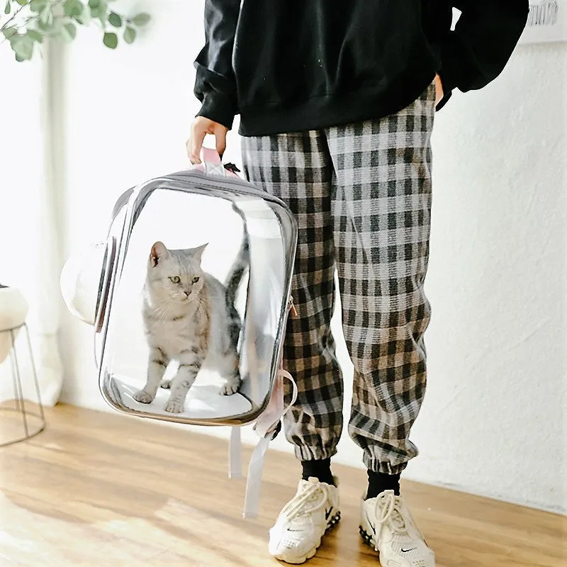 Large Pet Backpack Portable Space Capsule Breathable Window Cat Carrier