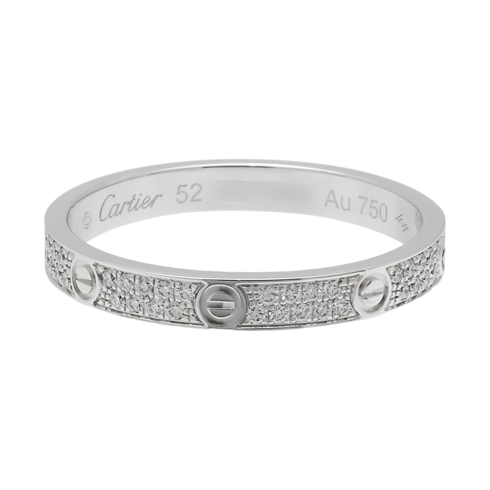 Cartier Love Pave Ring 18K White Gold Diamond B4218200