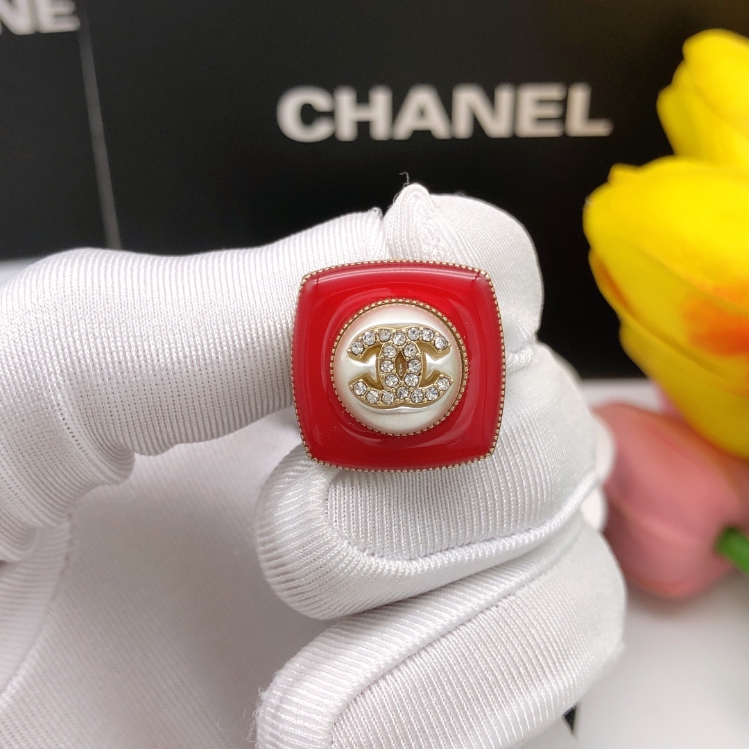 Chanel Cc Earrings Red