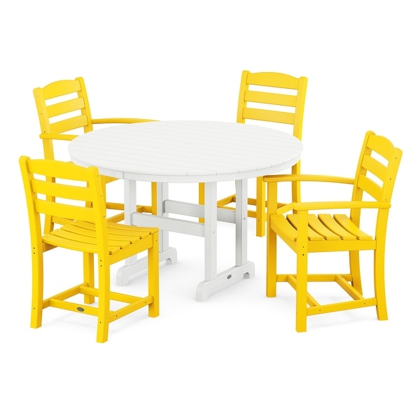 POLYWOOD La Casa Caf�� 5Piece Round Farmhouse Dining Set