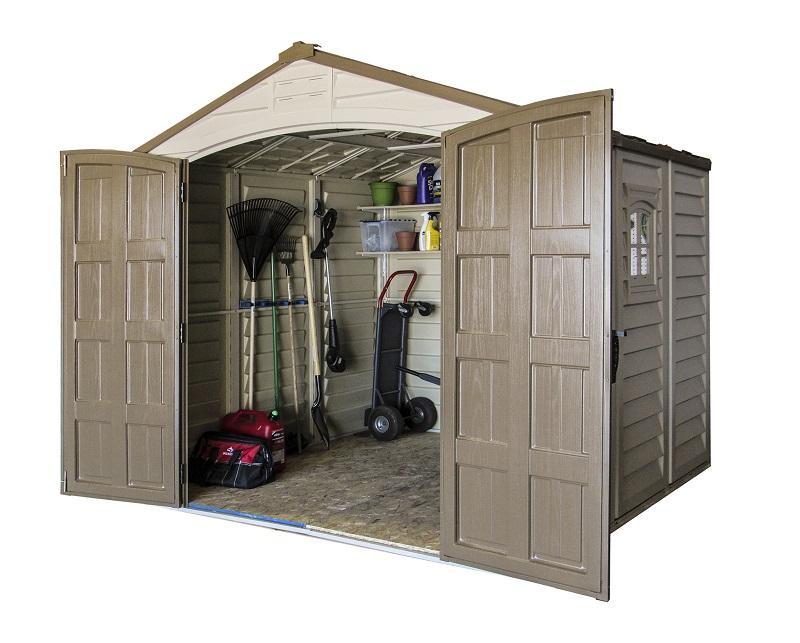 g DuraMax 8��x8�� Premier Series Duraplus Vinyl Shed with Foundation