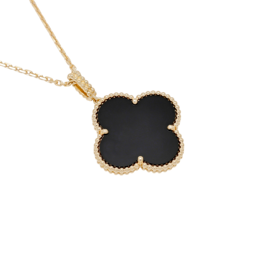 Van Cleef & Arpels Magic Alhambra Necklace 1 Motif 18K Yellow Gold Onyx VCARO49M00
