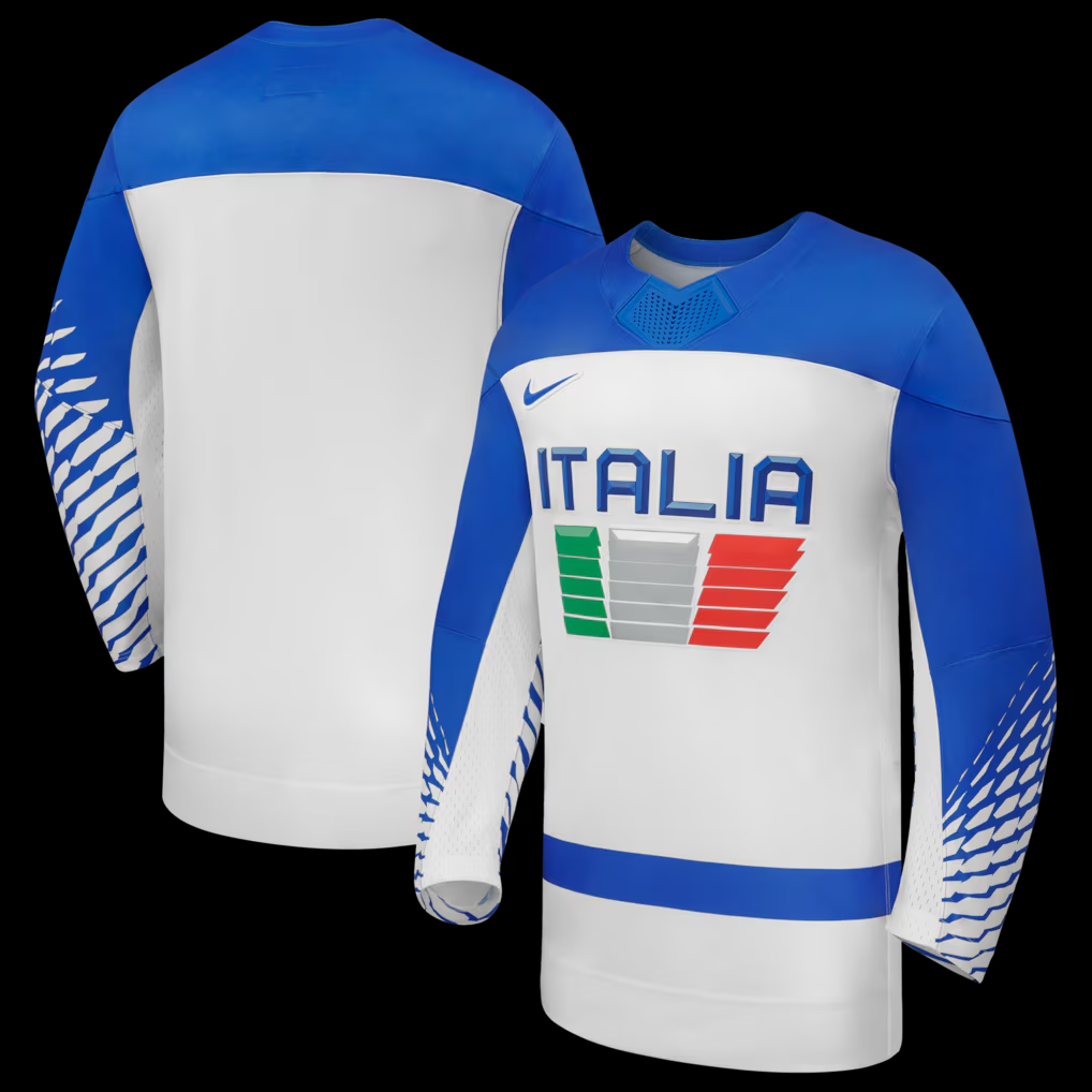 Men's Italy Hockey White 2026 Winter Olympics Blank Jersey