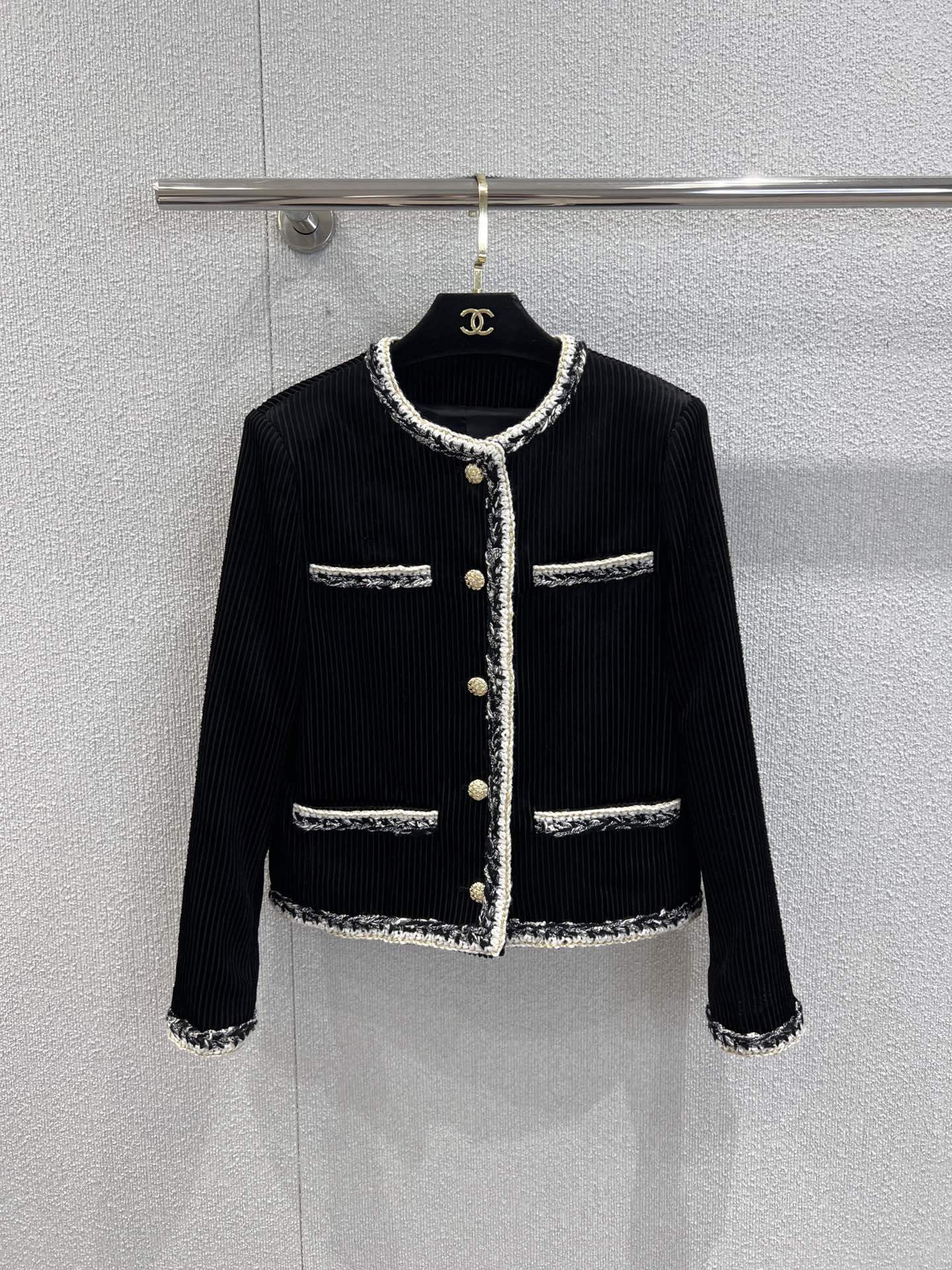 Chanel 25K Haute Couture Collection Vertical Striped Corduroy Jacket - cnluxepick