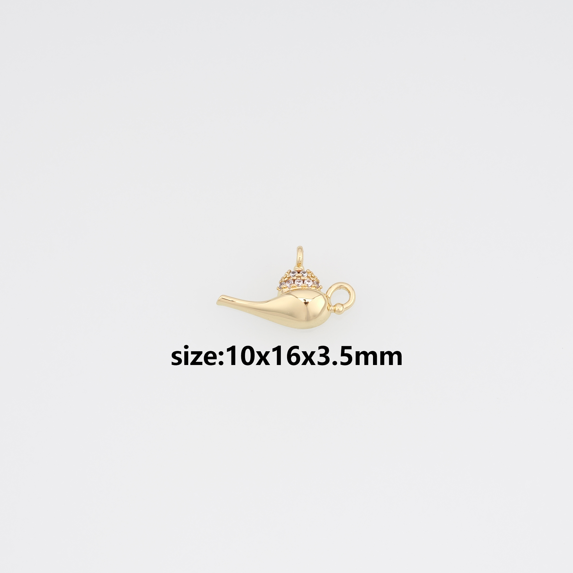 18K Gold Filled Teapot Pendant,CZ Micro Pave Teapot Charm Earrings Necklace for DIY Jewelry Making Supply