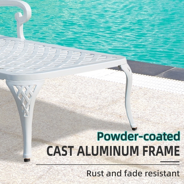 Swimming pool recliner,cast aluminum recliner with wheels set of 2