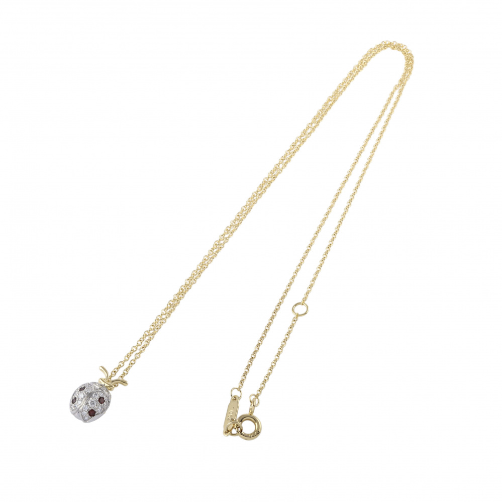 Tiffany & Co. Schlumberger Ladybug Motif Necklace Platinum & 18K Yellow Gold