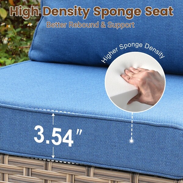 HOOOWOOO 10piece Wicker Patio Furniture Set Sectional Sofa with Swivel Chair