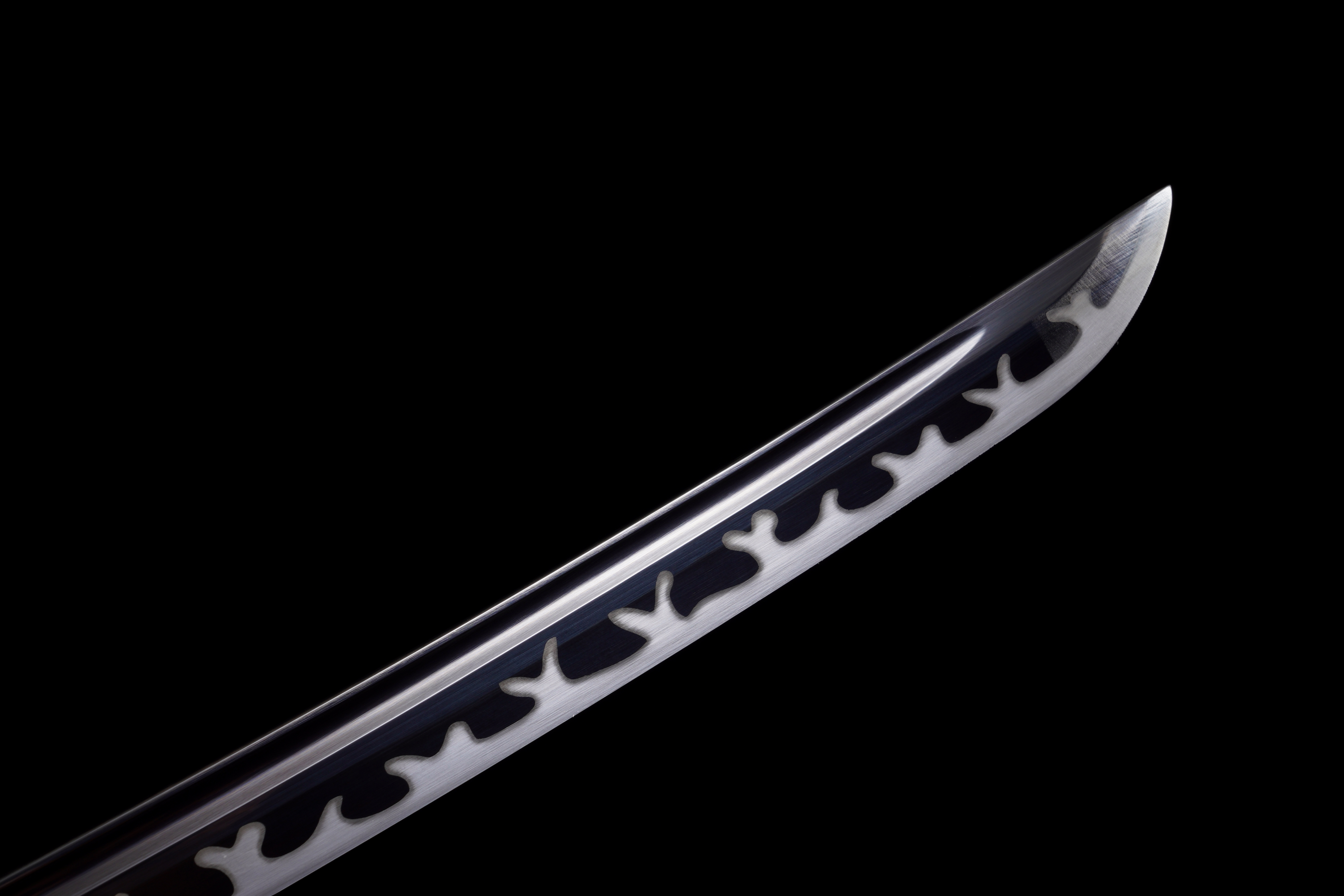 Handmade Katana 9260 Spring Steel Black Blade Dark Dragon Full Tang