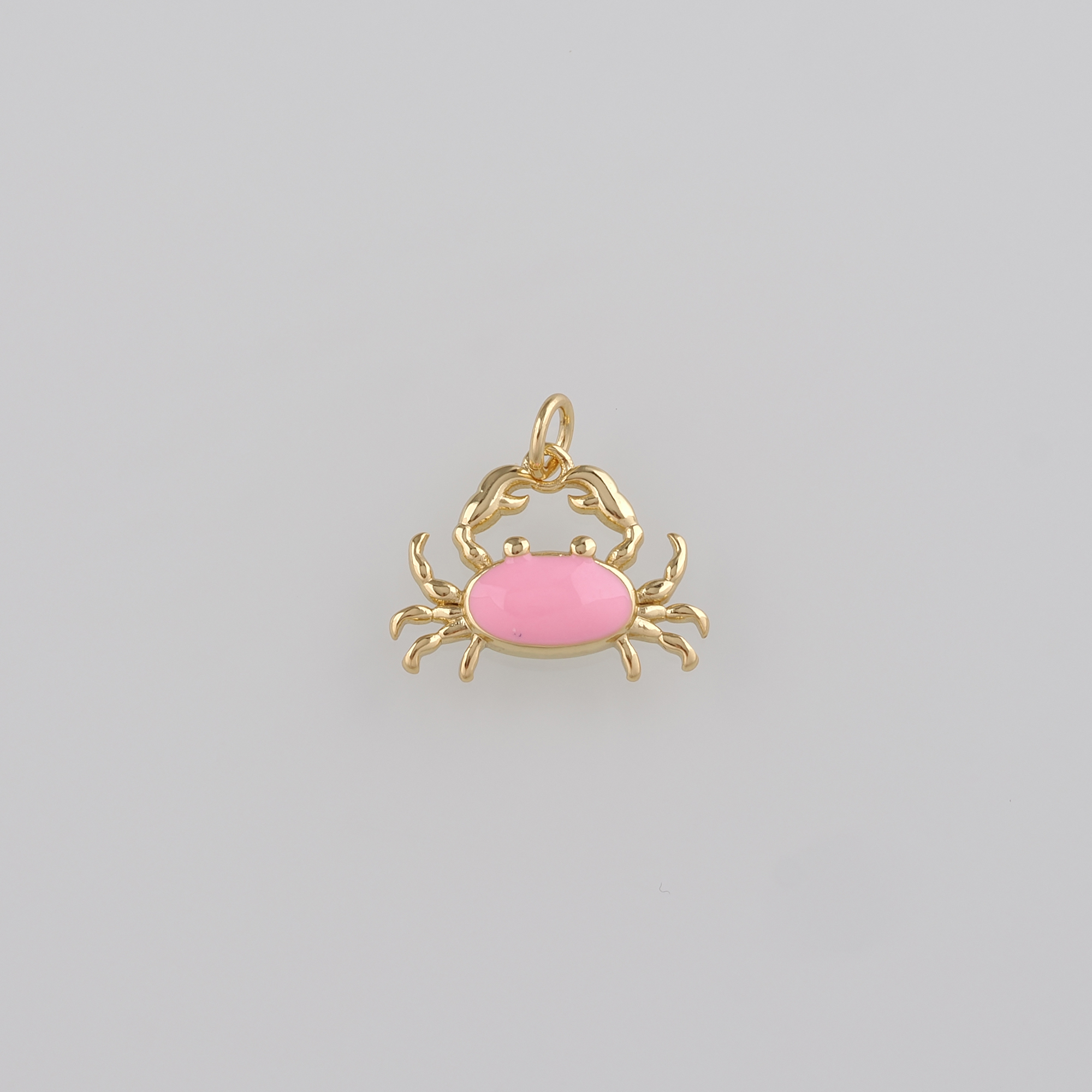 18K Gold Filled Crab Pendant,Enamel Cancer Charm Earrings Necklace for DIY Jewelry Making Supply