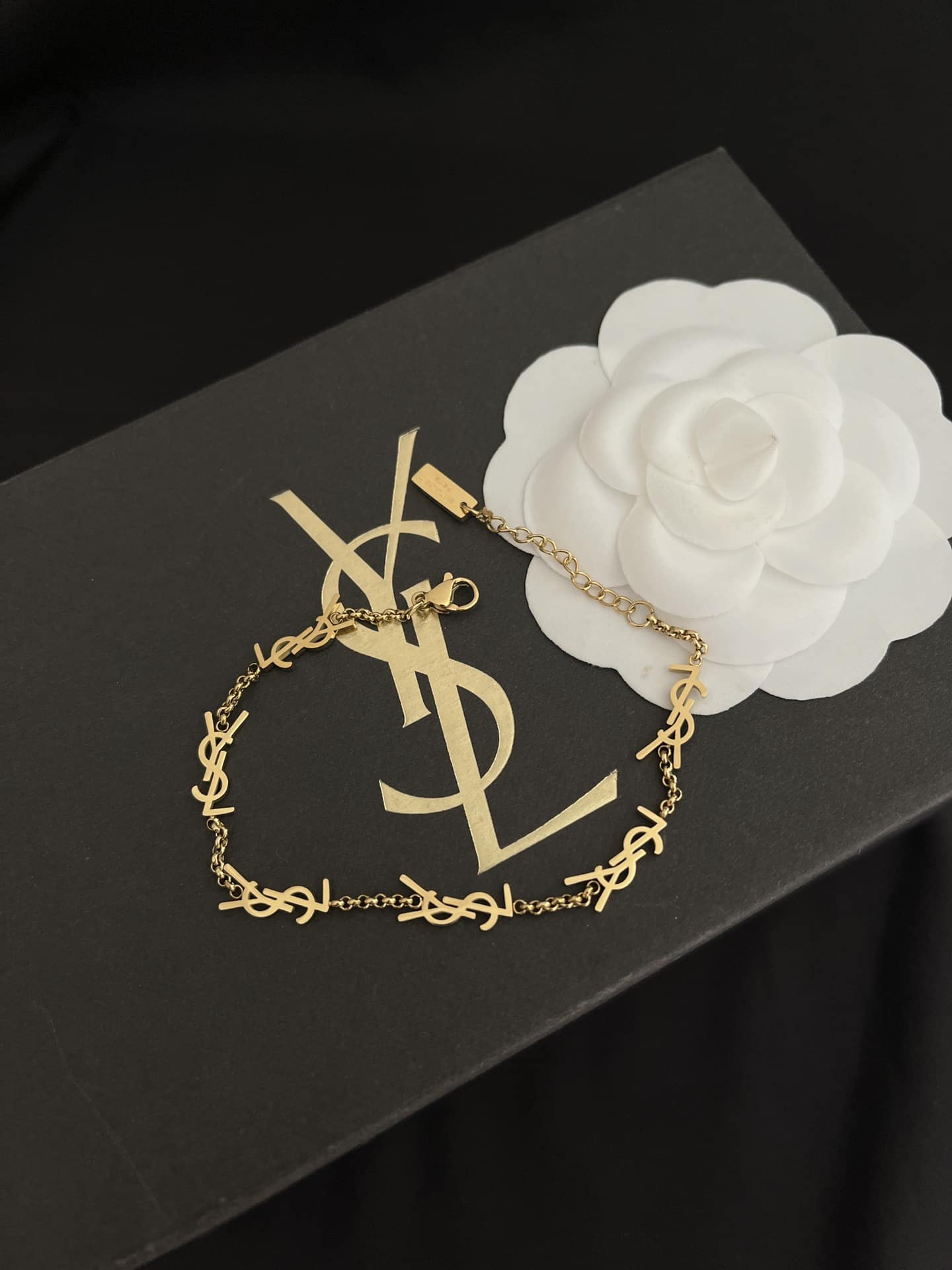 Saint Laurent Cassandre Bracelet Gold Tone