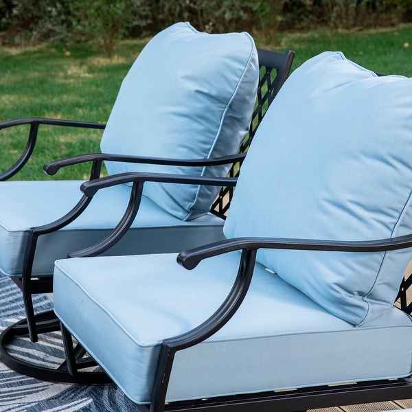 MAISON ARTS 6/7Piece Patio Conversation Sets,Sofa Set with 2/4 x Single Chairs,1 x 3seater Sofa and Coffee Table/Ottomans