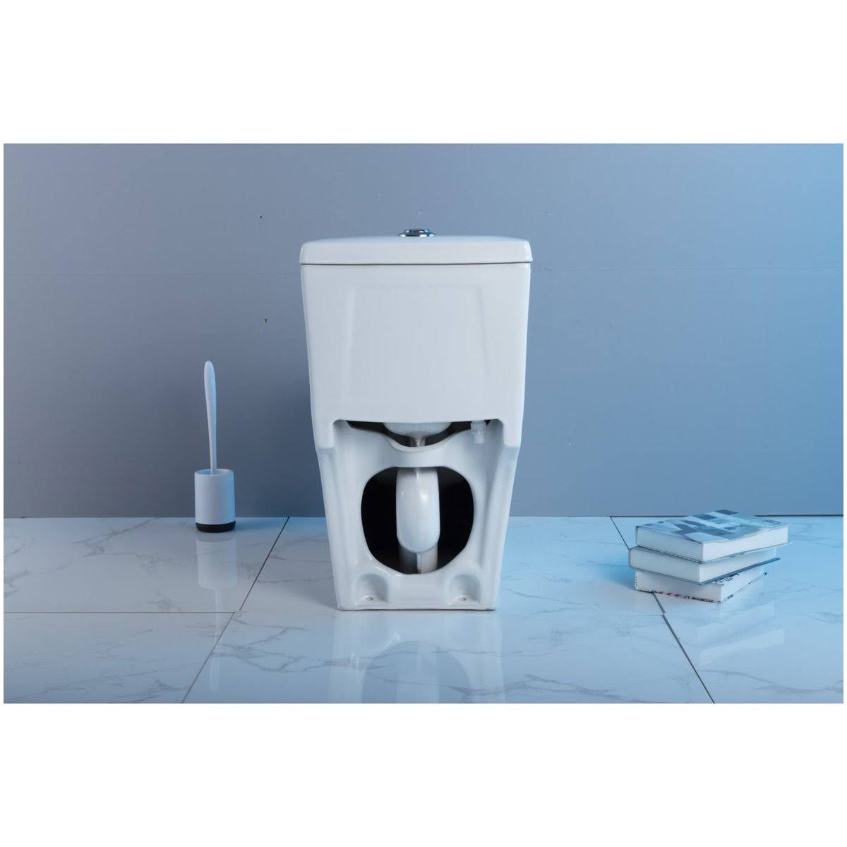 Kingston Brass Vtc2993 Courtyard One-Piece Siphonic 1.28 GPF Single Flush Elongated Toilet, White