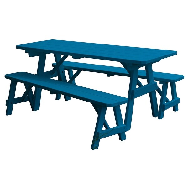 Pine 4' Traditional Picnic Table with 2 Benches