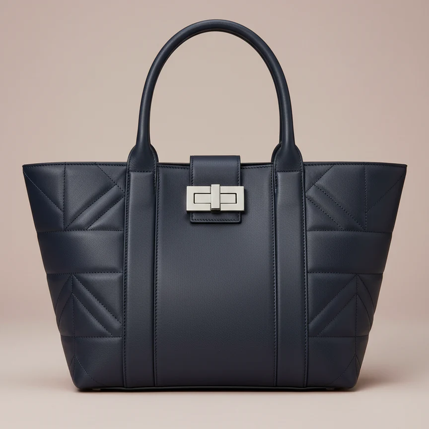 Navy Structured Tote