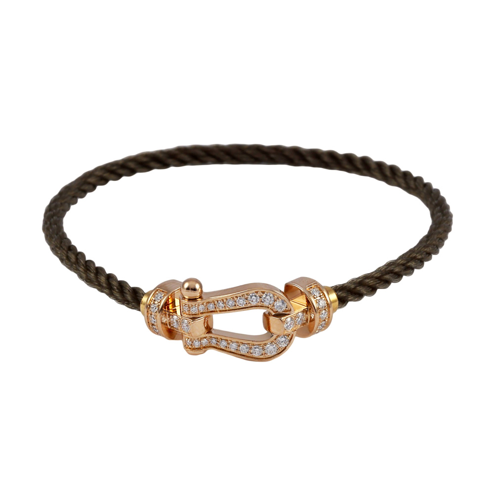 FRED Force 10 Mm Full Diamond Bracelet 18K Rose Gold 0B0074