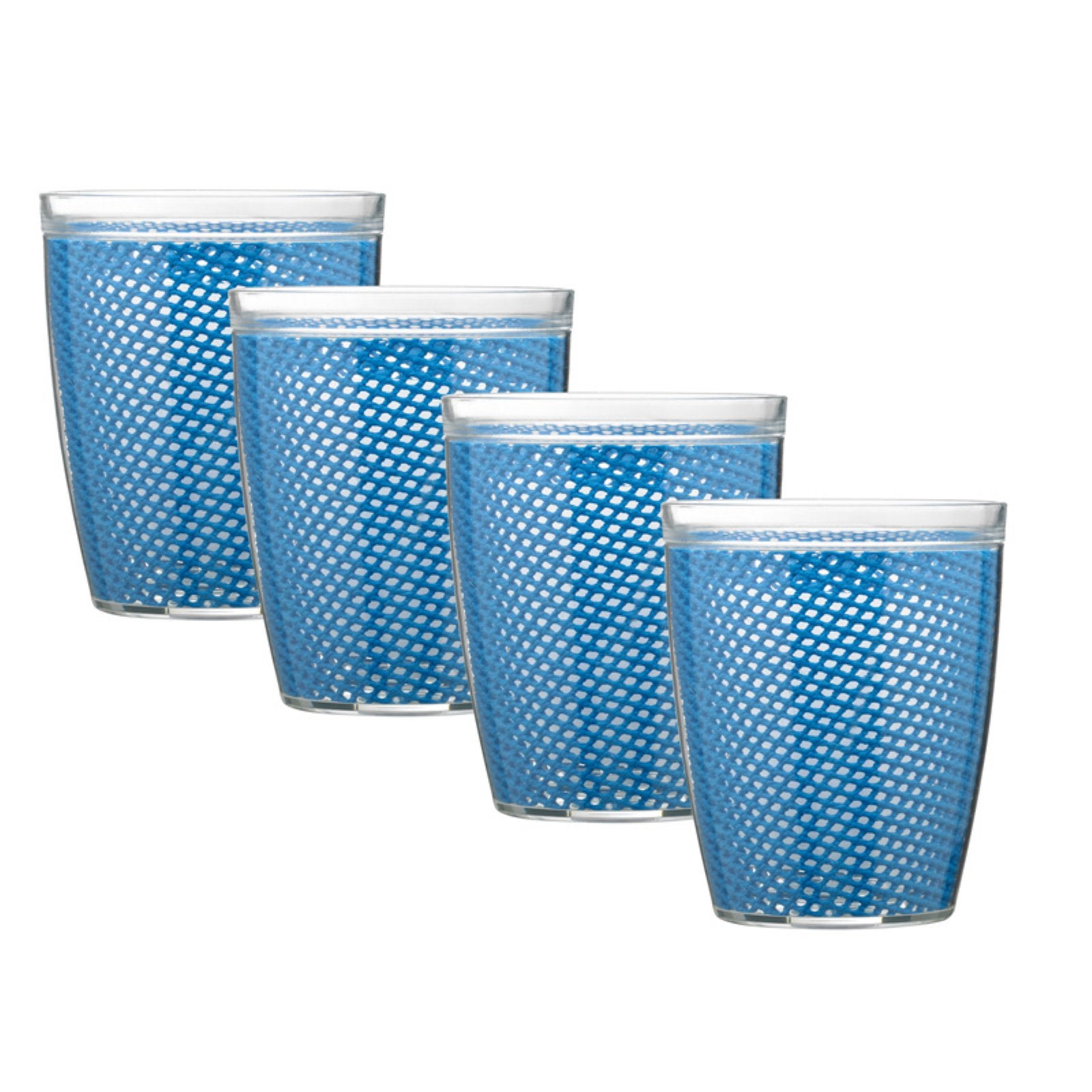 Kraftware Fishnet 14 oz. Doublewall Drinkware - Set of 4
