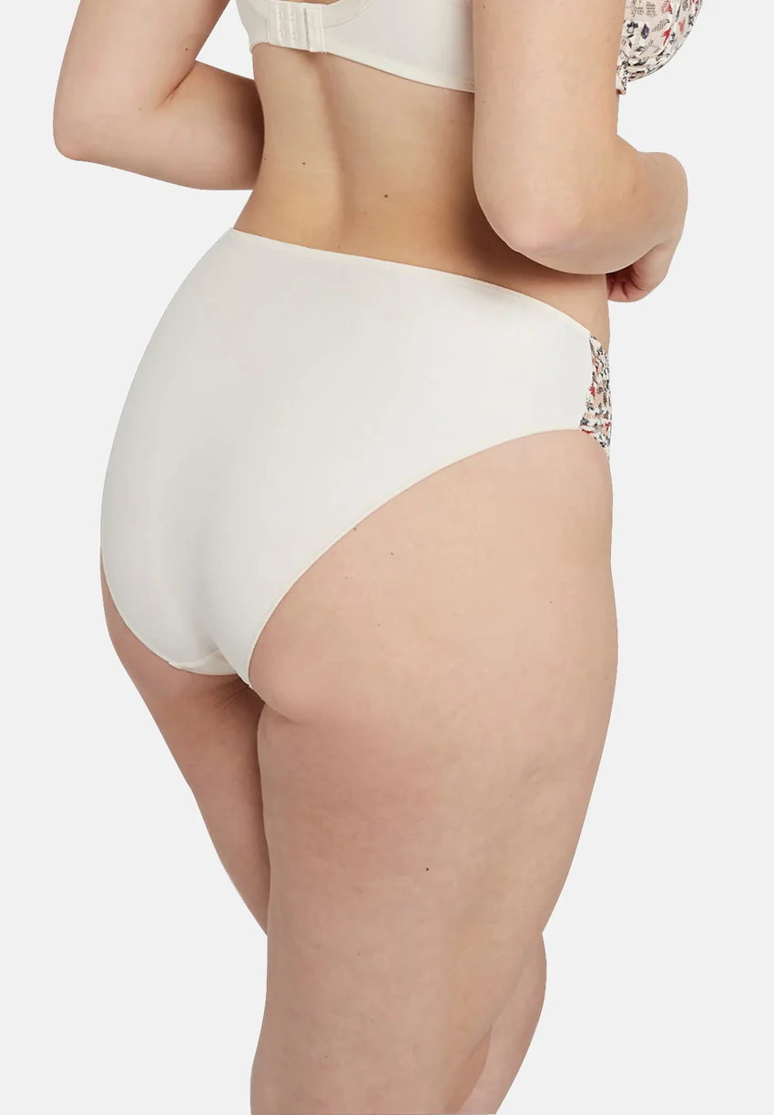 Slip Elise Fantaisy Imprimé Liberty Ivoire Et Cabernet