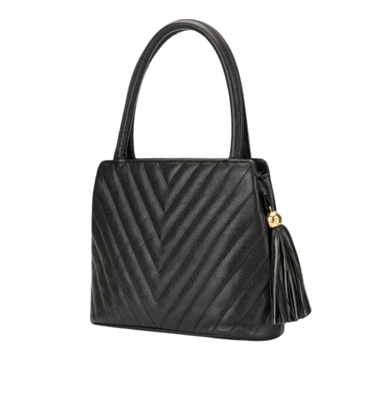 Chanel Bag | V-stitch Top-handle Bag In Caviar Leather
