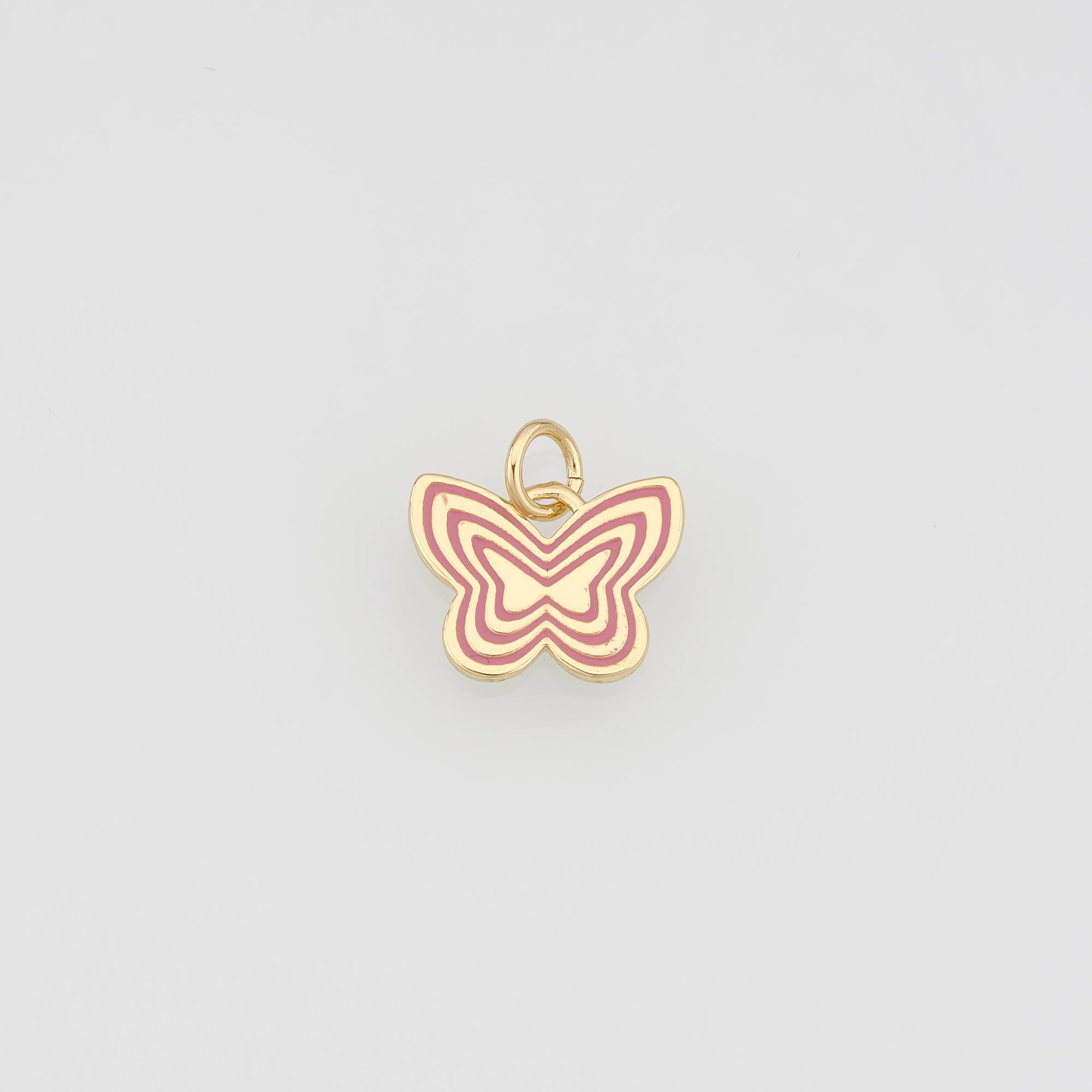 18K Gold Filled Butterfly Pendant,Enamel Butterfly Charm Earrings Necklace for DIY Jewelry Making Supply