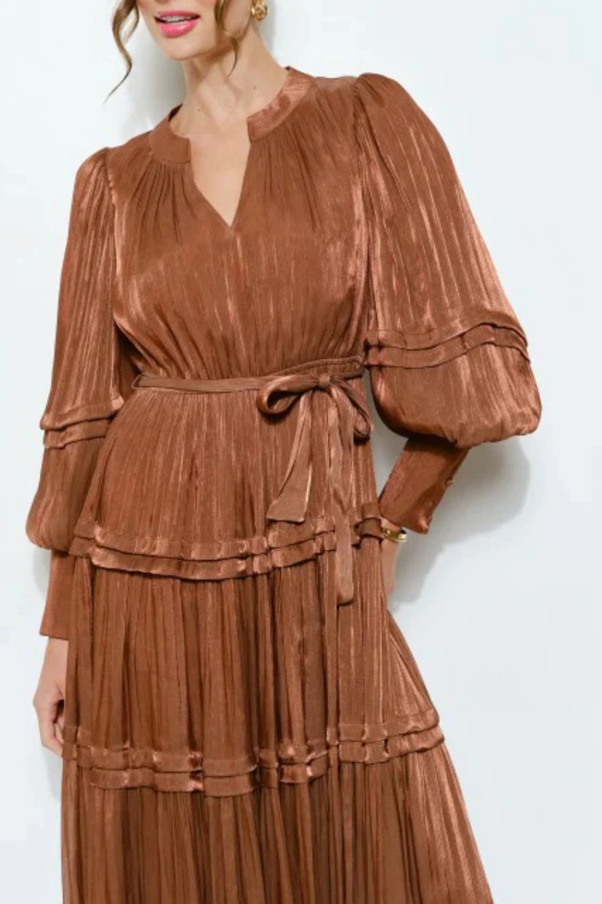 Metallic Bronze Tiered dress
