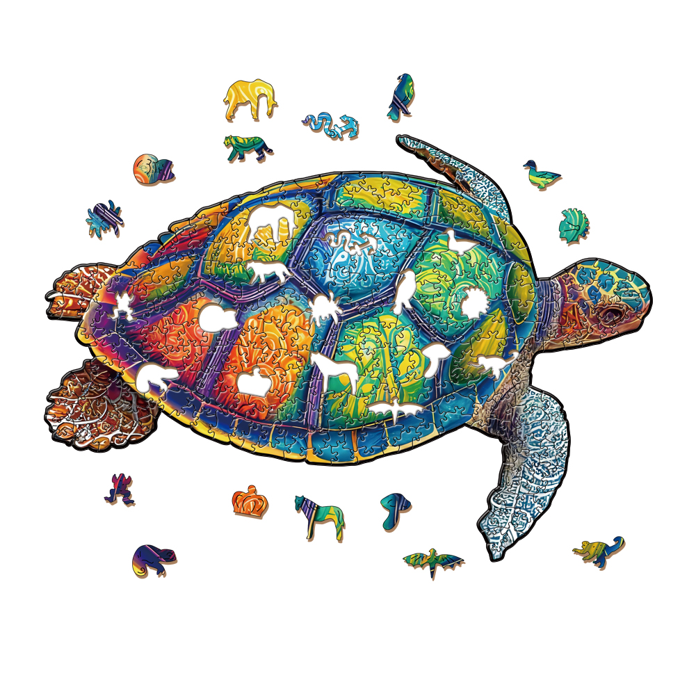 Animal Wooden Puzzle-Colored turtle