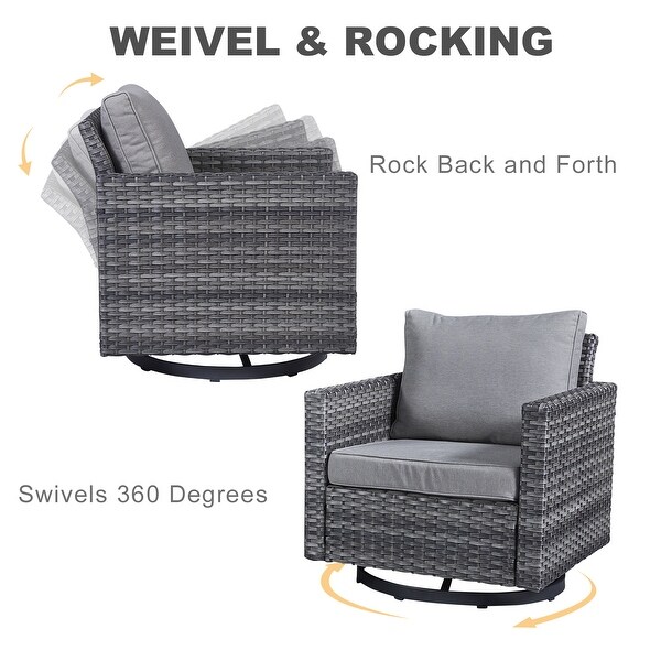 Patio Conversation Set with Fire Pit Table and Side Table