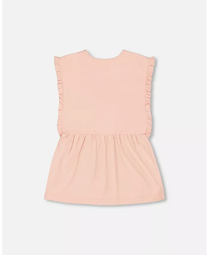 Deux par Deux Girl Tunic With Frills And Print Blush Pink - Toddler|Child