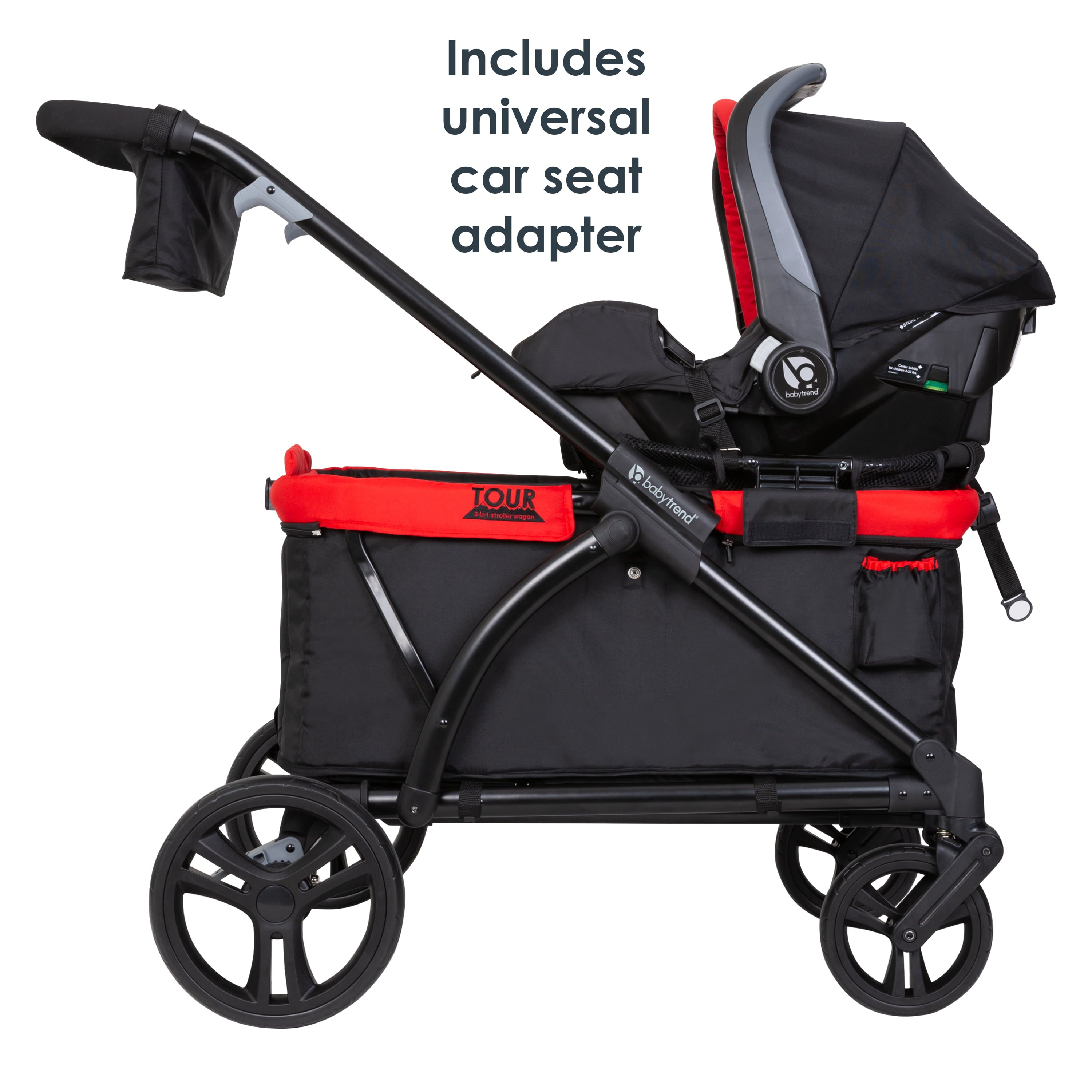 Baby Trend Tour 2-in-1 Stroller Wagon – Mars Red – Red