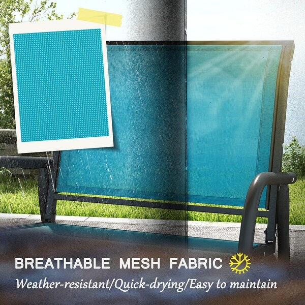 Outsunny Glider/Rocking Chair Set with Breathable Mesh Fabric,Curved Armrest