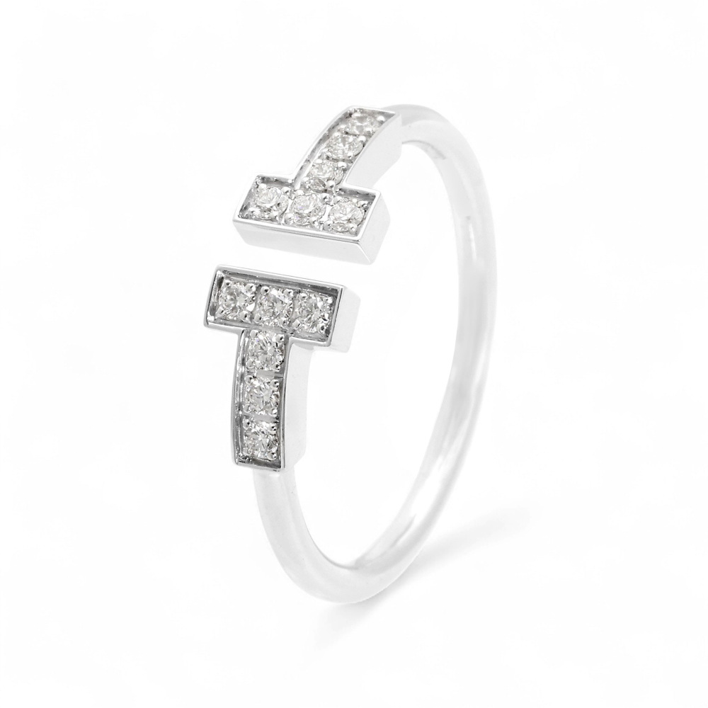 Tiffany & Co. Tiffany T Wire Ring 18K White Gold Diamond 60147226