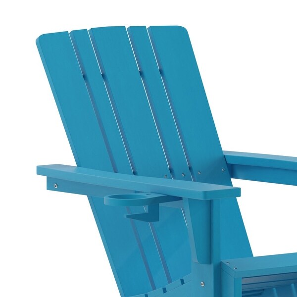 Commercial Grade AllWeather Adirondack Chair with Swiveling Cupholder