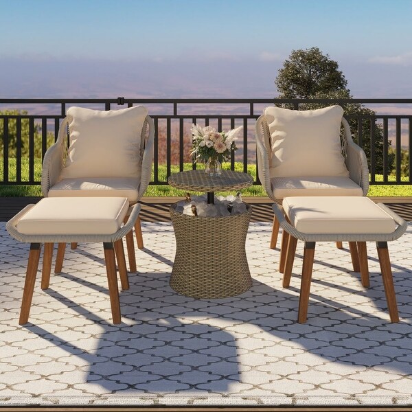 5 Pieces Patio Furniture Chair Sets,Patio Conversation Set