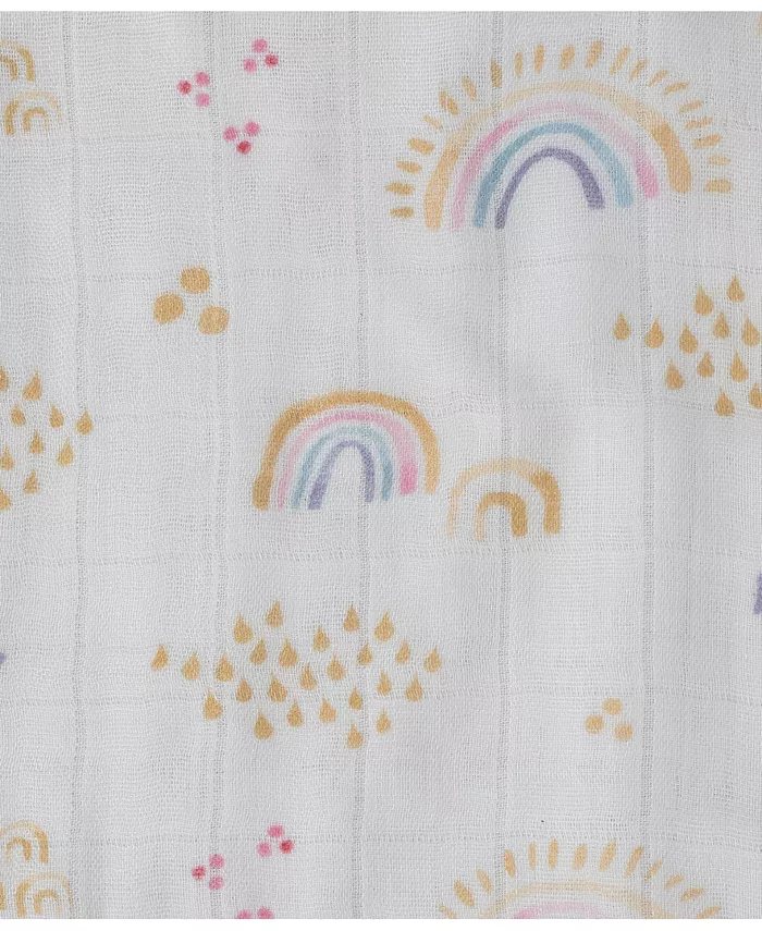 Little Unicorn Baby Girls Rainbow Printed Muslin Quilt