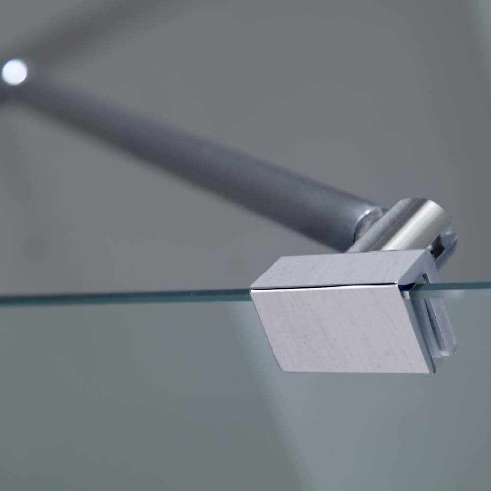 Aston SDR985-SS-46-10 Stainless Steel Nautis 46x22 x 72x22 Completely Frameless Hinged Shower Door