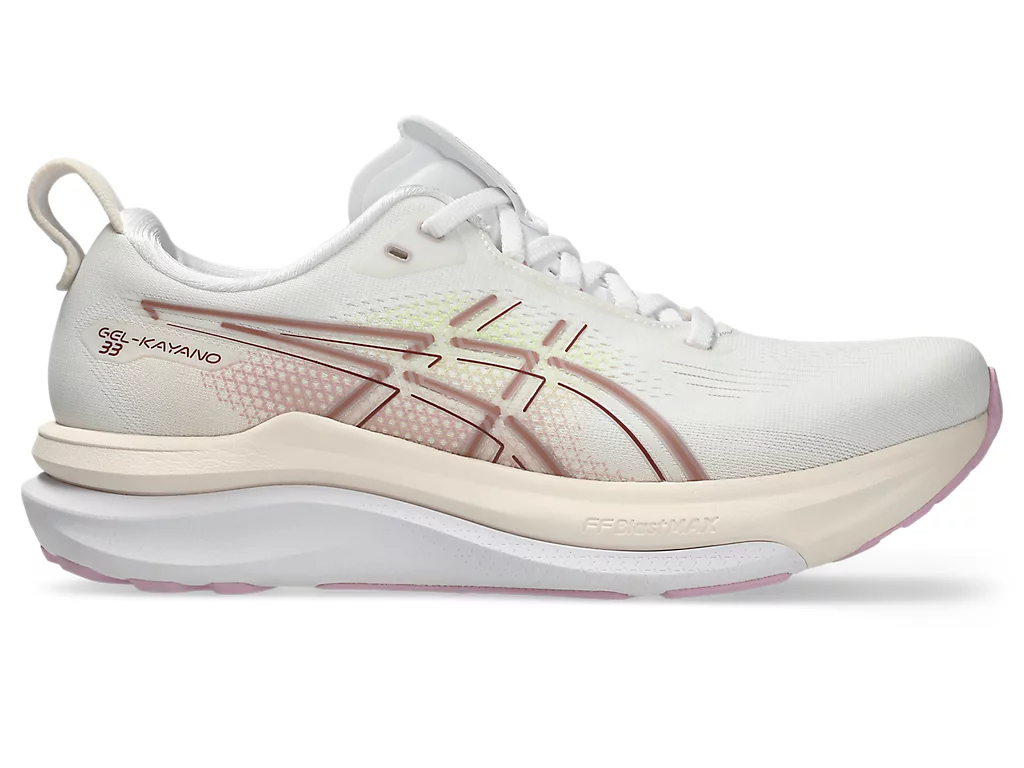 ASICS GEL-KAYANO 33 Running Shoes WHITE/HAZY LILAC 1012B939-100
