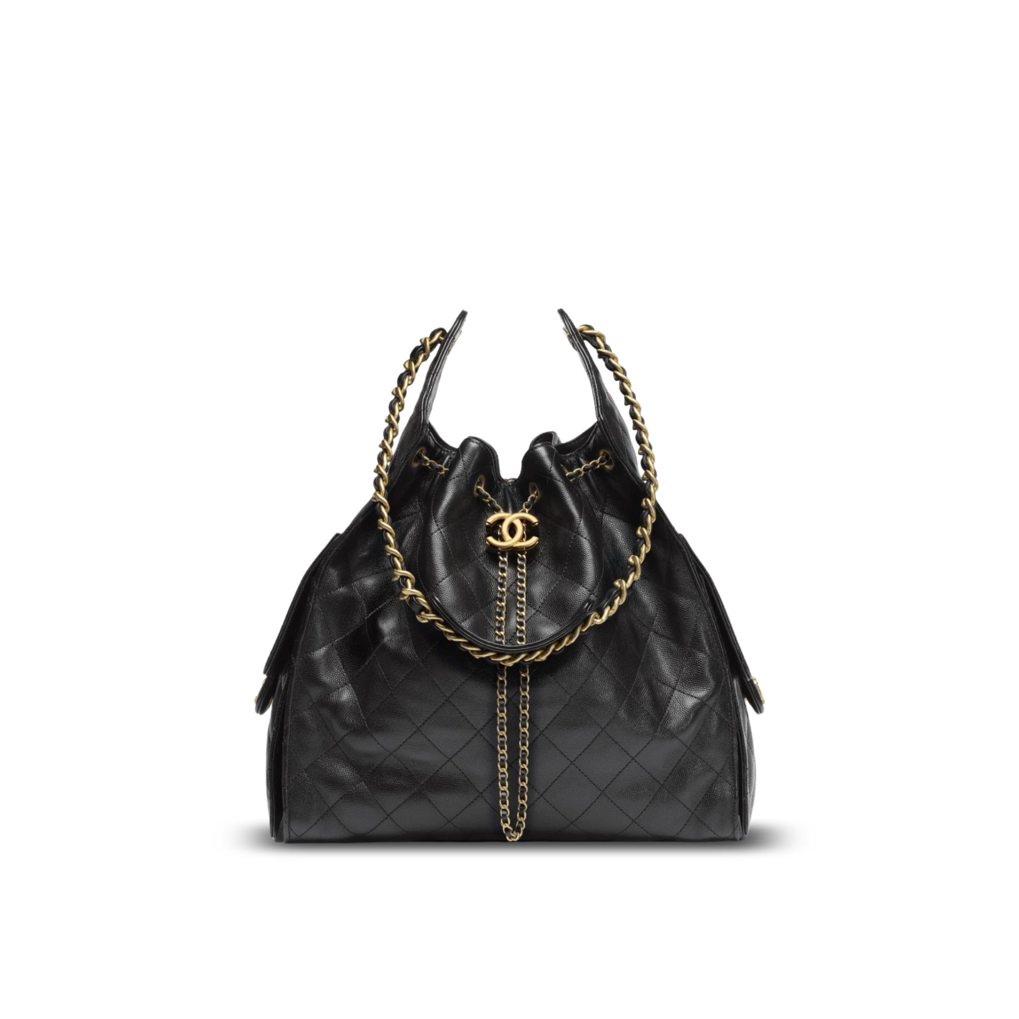 Chanel crossbody bag 25 Medium Handbag Grained Calfskin & Gold-Tone Metal Black 40cm/15.7in