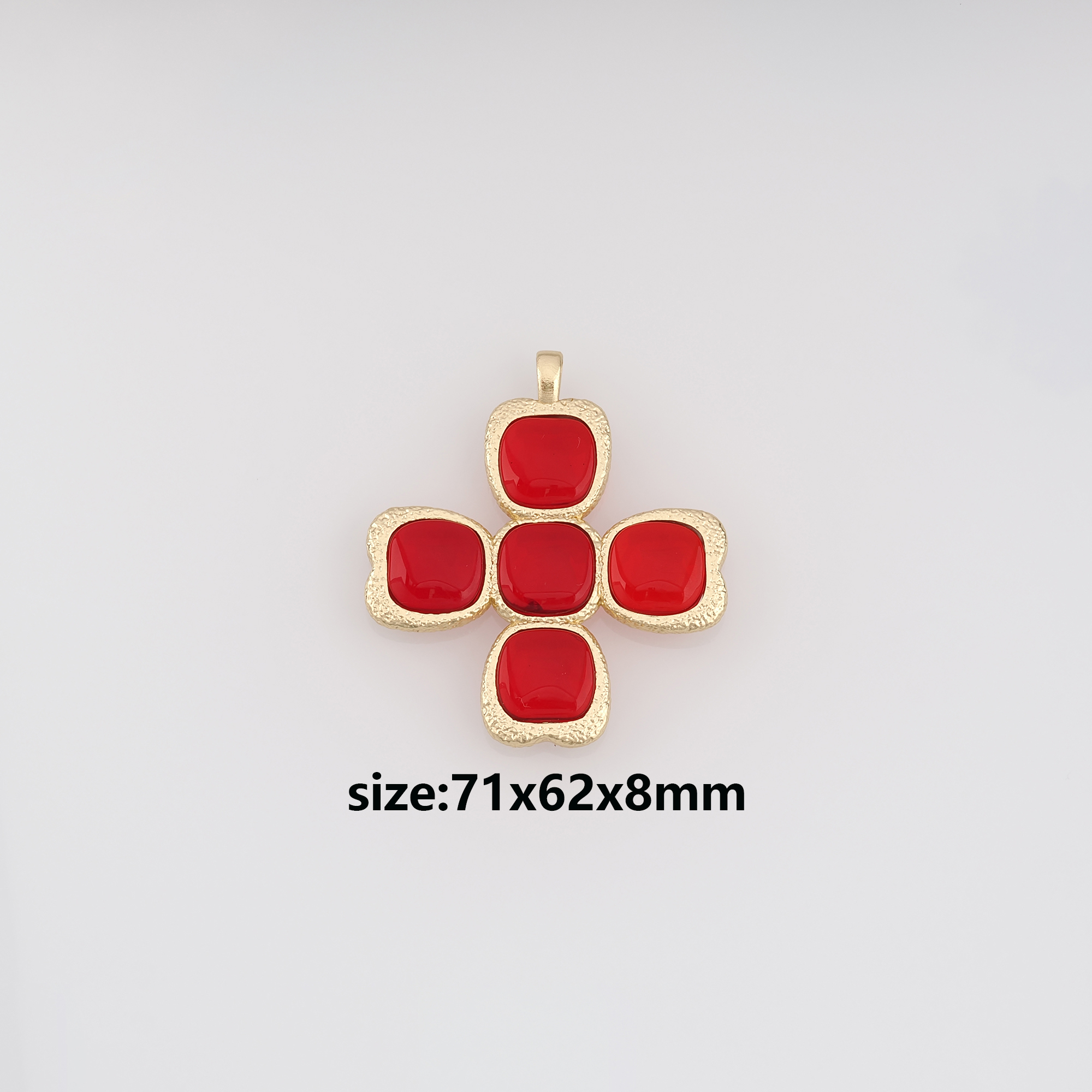 18K Gold Filled Cross Pendant,Enamel Religious Charm Earrings Necklace for DIY Jewelry Making Supply