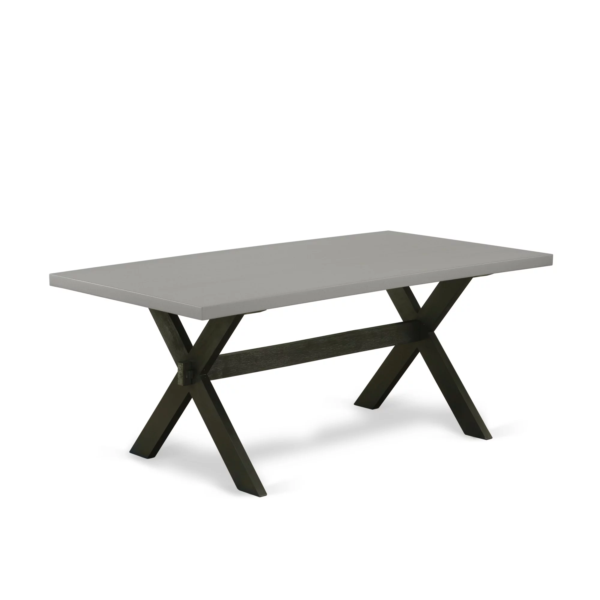 East West Furniture X697EL635-6 - 6-Piece Small Dining Table Set - 4 Dining Chairs, a Beautiful Bench and a Rectangular Dinner Table Hardwood Structure