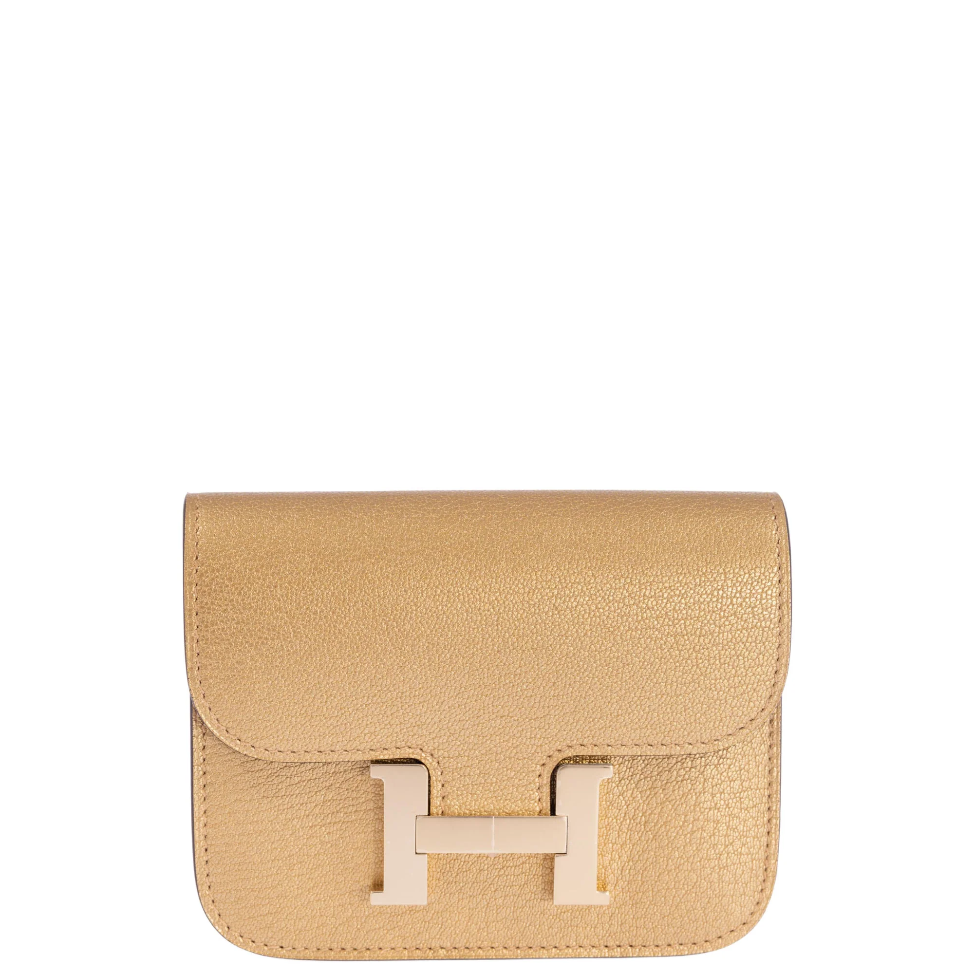 Hermès Constance Slim Gold Doré in Chamkilight Goatskin Permabrass Hardware