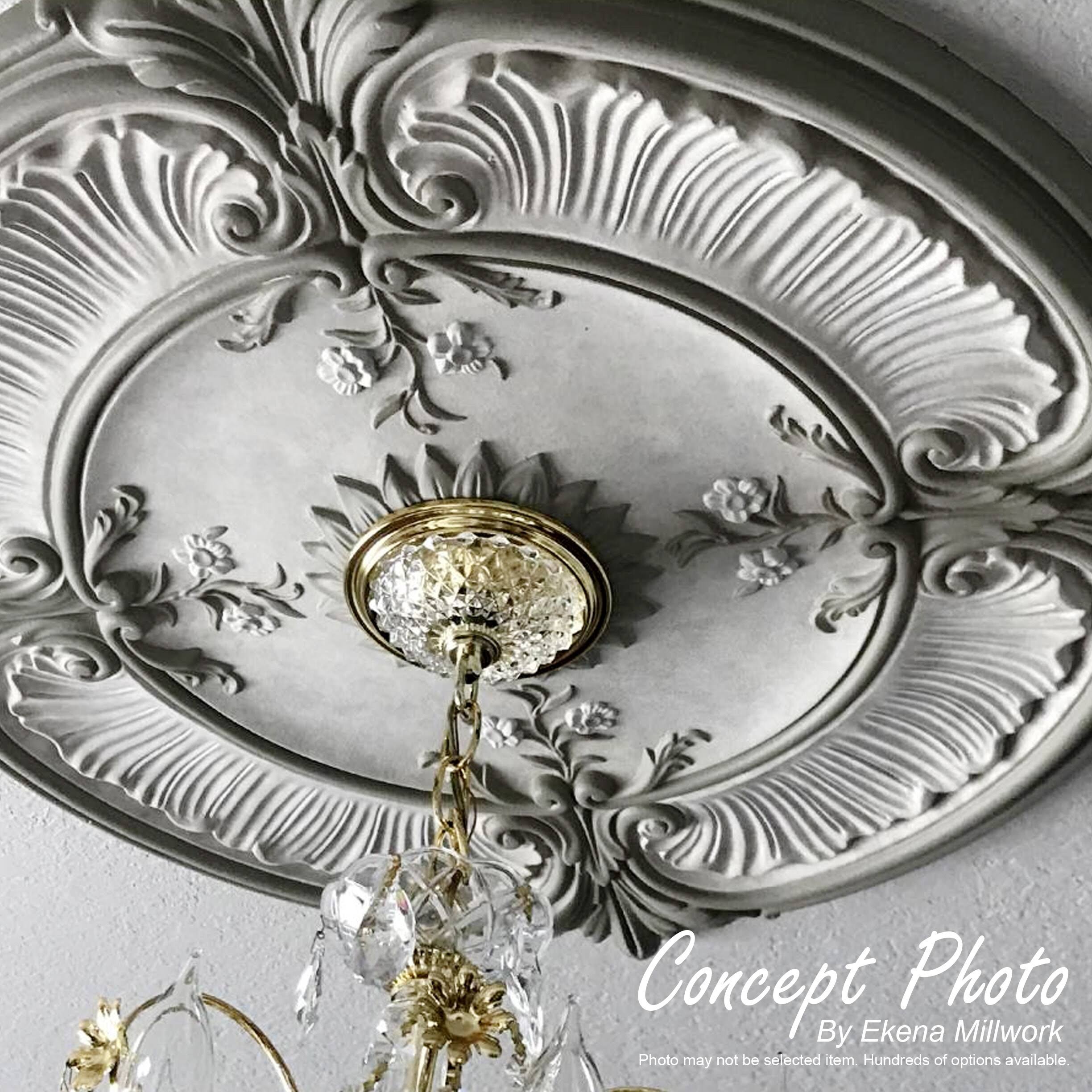 24x22W x 20 1/2x22H x 1 1/8x22P Waltz Ceiling Medallion (Fits Canopies Up to 5 1/4x22), Hand-Painted Gobi Desert Crackle