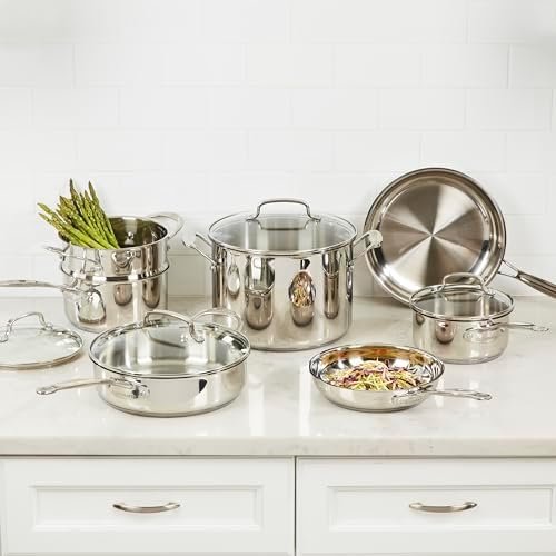 Stainless Steel 11-Piece Set Chef’s-Classic-Stainless-Cookware-Collection