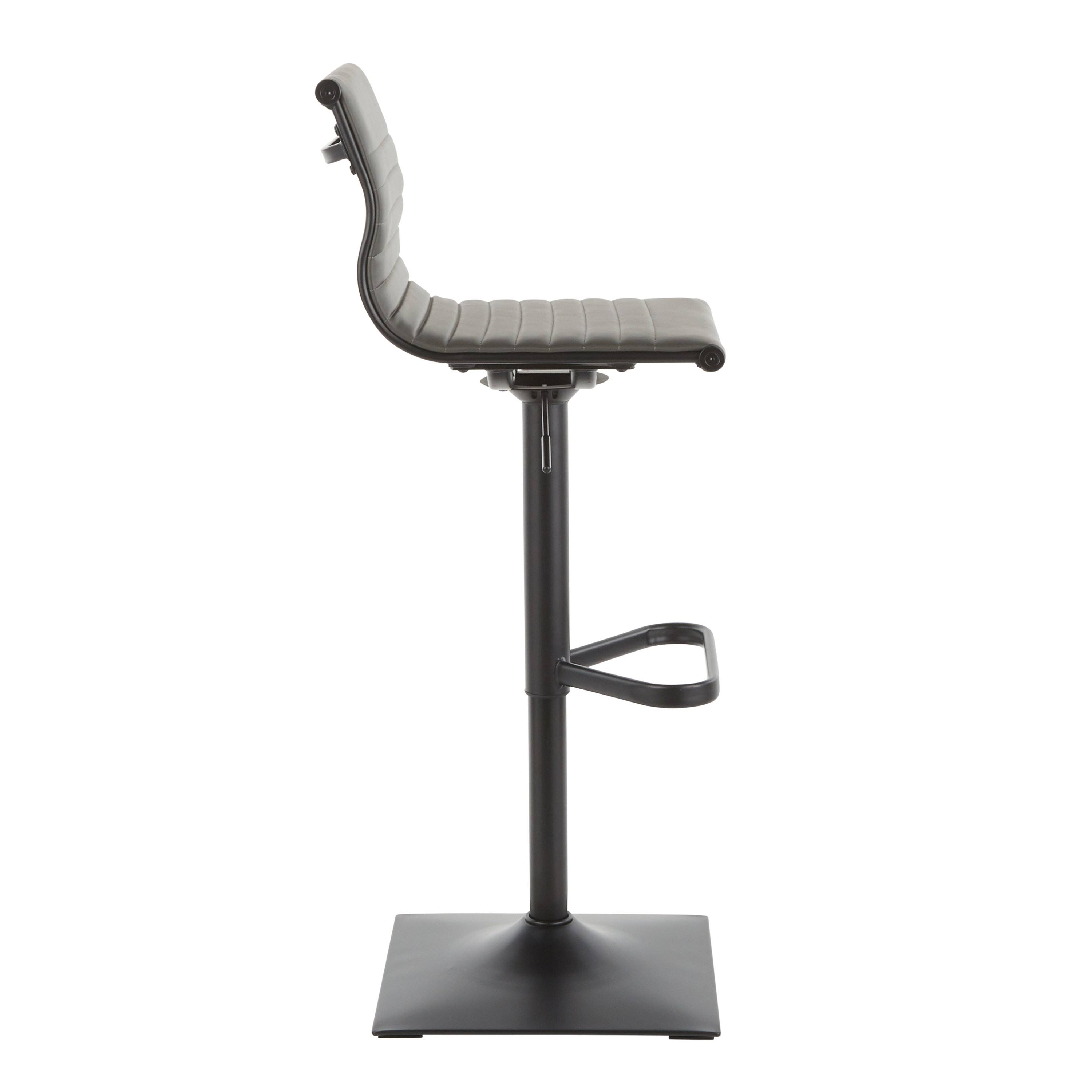 LumiSource Masters Barstool - Black Metal, Grey PU