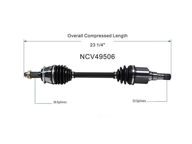 GSP NCV49506 CV Axle Assembly (Front Left)