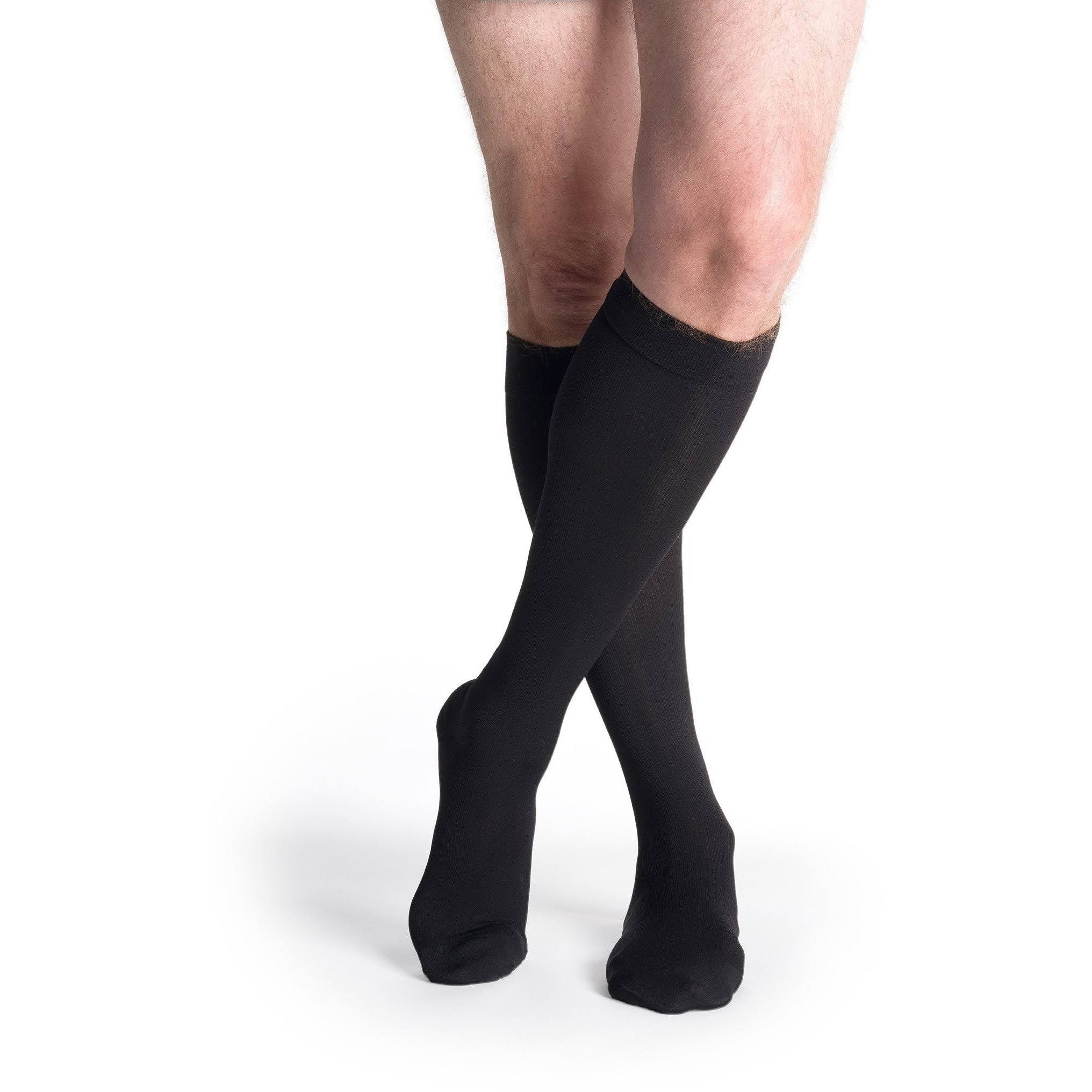 Sigvaris Cotton Men&s 20-30 mmHg Knee High MS / Black