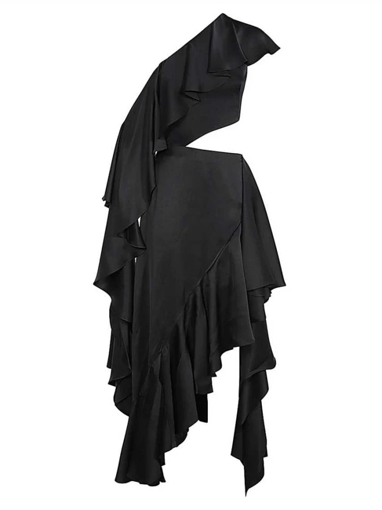 Asymmetrical Cutout Midi DressClistos